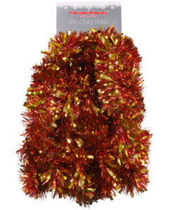 Christmas Concepts® 4m Colour Chunky/Fine Christmas Tinsel - Christmas Decoration - High Quality Tinsel (Red/Gold)