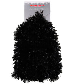 Christmas Concepts® 4 Metre Chunky/Fine Christmas Tinsel - Christmas Decoration Tinsel (Black)