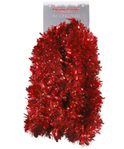 Christmas Concepts® 4 Metre Chunky/Fine Christmas Tinsel - Christmas Decoration Tinsel (Red)