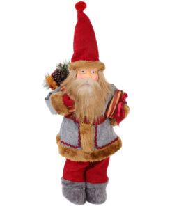 Christmas Concepts® 23" (58cm) Traditional Nordic Standing Santa Claus Figure with Telescopic Legs - Christmas Decorations (Grey)
