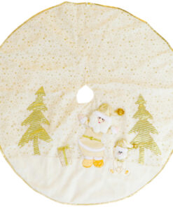 Christmas Concepts® Christmas Tree Skirt - Christmas Decorations (48 Inch Cream/Gold Santa and Star)