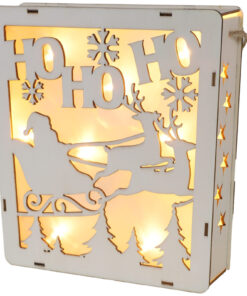 Christmas Concepts® 33cm (13") Light Up LED Cutout Wooden Box Decoration - Novelty Christmas Decorations (Square)