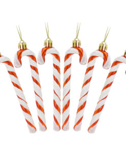 Christmas Concepts® Pack Of 6-13cm Glitter Candy Cane Christmas Tree Decorations (Copper & White)