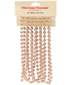 9ft Christmas Bead Chain - Christmas Bead Garlands - Christmas Decorations (Rose Gold)