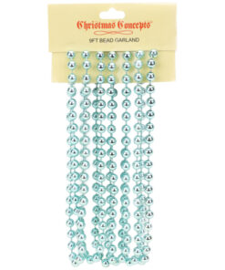 9ft Christmas Bead Chain - Christmas Bead Garlands - Christmas Decorations (Ice Blue)