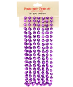 9ft Christmas Bead Chain - Christmas Bead Garlands - Christmas Decorations (Purple)