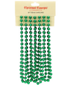 9ft Christmas Bead Chain - Christmas Bead Garlands - Christmas Decorations (Emerald Green)