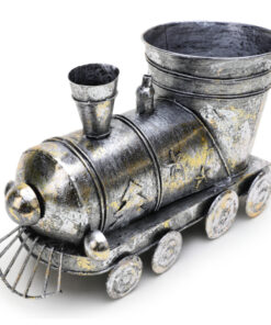 Christmas Concepts® 20cm (8'') Silver & Gold Metal Santa Train - Christmas Plant Pot - Indoor/Outdoor Garden Christmas Decoration