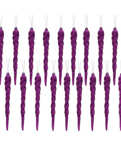 Christmas Concepts® 12cm Glitter Icicle Decorations Christmas Tree Trims (Purple, Pack of 20)