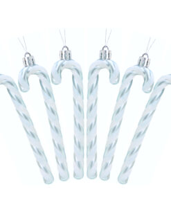 Christmas Concepts® Pack Of 6-13cm Ice Blue & White Glitter Candy Cane Christmas Tree Decorations