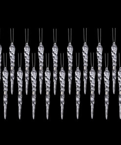 Christmas Concepts® 12cm Glitter Icicle Decorations Christmas Tree Trims (Clear, Pack of 20)