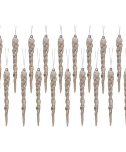 Christmas Concepts® 12cm Glitter Icicle Decorations Christmas Tree Trims (Champagne, Pack of 20)