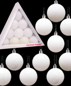 Christmas Concepts® Pack of 10 White Decorated Christmas Baubles - 60mm Size