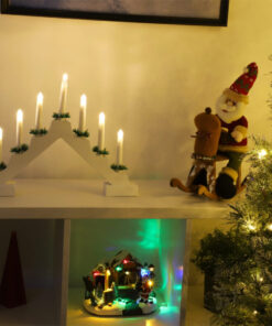 Alternative view of Christmas Concepts® Christmas White Wooden Candle Bridge With Warm White LED Lights - Battery Operated