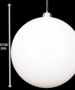Alternative view of Pack Of 2-200mm Baubles - Shiny & Glitter Design - Giant Christmas Baubles (White)