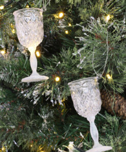 Alternative view of Christmas Concepts® 10cm Glitter Wine Glass Decorations Christmas Decorations (Iridescent, Pack of 2)