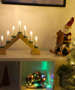 Alternative view of Christmas Concepts® Christmas Wooden Candle Bridge With Warm White LED Lights - Battery Operated