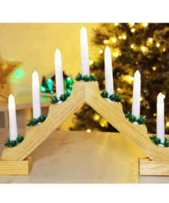 Christmas Concepts® Christmas Wooden Candle Bridge With Warm White LED Lights - Battery Operated