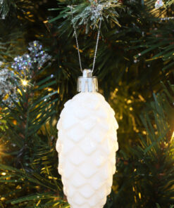 Alternative view of Christmas Concepts® Pack Of 6-7cm White Glitter Pinecone Baubles Christmas Baubles
