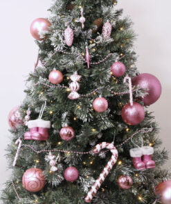 Alternative view of Christmas Concepts® Pack of 10 60mm - Christmas Tree Baubles - Shiny, Matte & Glitter Decorated Baubles. (Baby Pink)