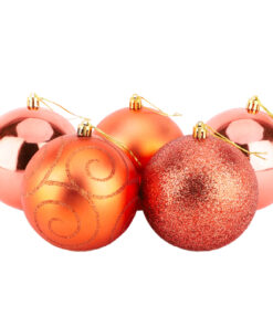 Alternative view of 5-100mm Large Baubles - Shiny, Matte & Glitter Design - Christmas Decorations (Coral)