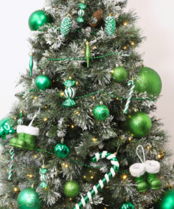 Alternative view of Christmas Concepts® Pack of 10 - 60mm Christmas Tree Baubles - Shiny, Matte & Glitter Decorated Baubles (Emerald Green)