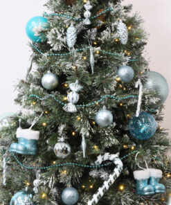 Alternative view of Christmas Concepts® Pack of 10 - 60mm Christmas Tree Baubles - Shiny, Pearl & Transparent Snowflake Decorated Baubles (Ice Blue)