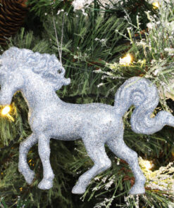 Alternative view of Christmas Concepts® 16cm Glitter Covered Unicorn Decoration Christmas Decorations (Ice Blue, Pack of 4)