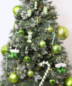 Alternative view of Christmas Concepts® Pack of 10 - 60mm Lime Green Christmas Tree Baubles - Shiny, Matte & Glitter Decorated Baubles