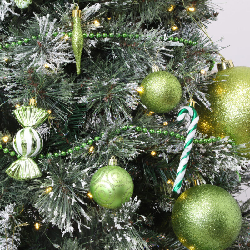 lime green christmas ball ornaments