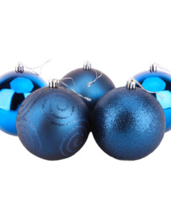 5-100mm Large Baubles - Shiny, Matte & Glitter Design - Christmas Decorations (Midnight Blue)