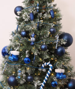 Alternative view of Christmas Concepts® Pack of 10-60mm Christmas Tree Baubles - Shiny, Matte & Glitter Decorated Baubles (Midnight Blue)