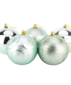 5-100mm Large Baubles - Shiny, Matte & Glitter Design - Christmas Decorations (Mint Green)