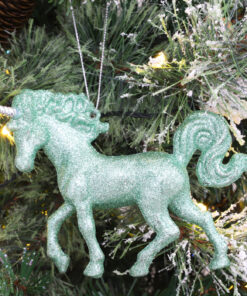 Alternative view of Christmas Concepts® 16cm Glitter Covered Unicorn Decoration Christmas Decorations (Mint Green, Pack of 1)