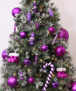 Alternative view of Christmas Concepts® Pack of 10 60mm - Christmas Tree Baubles - Shiny, Matte & Glitter Decorated Baubles. (Purple)