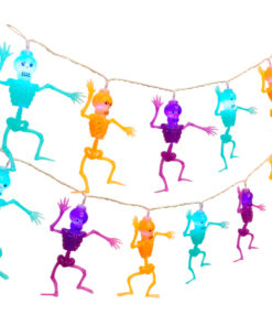 Christmas Concepts® 20 Halloween Skeleton Lights With Blue LED Lights - 1.8m Length - Halloween Lights - Battery Operated