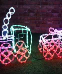 Christmas Concepts® 100cm Multi Coloured 3D LED Static Rope Light Train & Carriage - Indoor / Outdoor Christmas Decorations