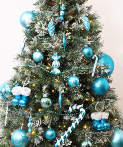 Alternative view of Christmas Concepts® Pack of 10 - 60mm Christmas Tree Baubles - Shiny, Matte & Glitter Decorated Baubles (Turquoise)