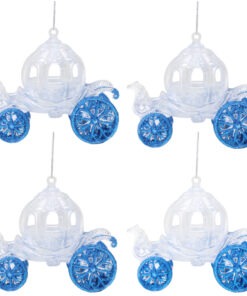 Christmas Concepts® 10cm Glitter Decorated Princess Carriage Decoration (Royal Blue, Pack of 4)