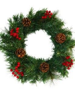 Christmas Concepts® 30cm Decorated Wreath With Pine Cones & Red Berries