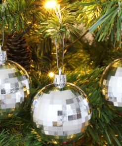 Alternative view of Christmas Concepts® Pack of 5-60mm Mirror Disco Baubles - Christmas Tree Decorations (Silver)