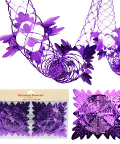 Christmas Concepts® Pack Of 2 9ft Foil Garland Festive Hanging Decorations - Christmas Decorations (Purple)