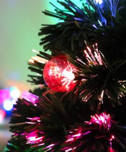 Alternative view of Christmas Concepts® 32 Inch (81CM) Fibre Optic Christmas Trees - Assorted Designs (Stars, Baubles & Red Base)