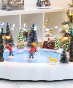 Alternative view of Christmas Concepts® 30cm Battery Operated Musical LED Animated Ice Rink Village Scene - Plays 8 Christmas Melodies