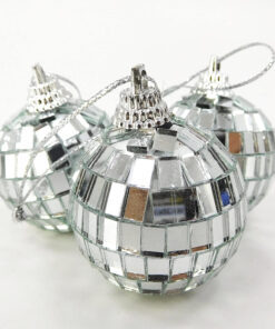 Christmas Concepts® Pack of 12-40mm Mirror Disco Baubles - Christmas Tree Decorations (Silver)
