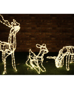 Christmas Concepts® Large Rope Light Reindeer Family - Stag, Doe, Baby - With Warm White LED Lights - Indoor/Outdoor Use