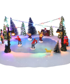 Christmas Concepts® 30cm Battery Operated Musical LED Animated Ice Rink Village Scene - Plays 8 Christmas Melodies