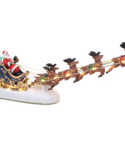 Christmas Concepts® 34cm Battery Operated LED Light Up - Santas Sleigh & Flying Reindeer Scene - Traditional Christmas Scenes