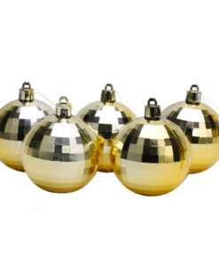 Christmas Concepts® Pack of 5-60mm Mirror Disco Baubles - Christmas Tree Decorations (Gold)