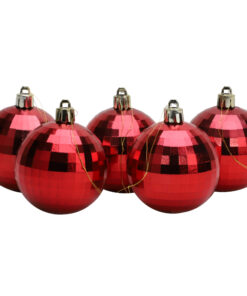 Christmas Concepts® Pack of 5-60mm Mirror Disco Baubles - Christmas Tree Decorations (Red)